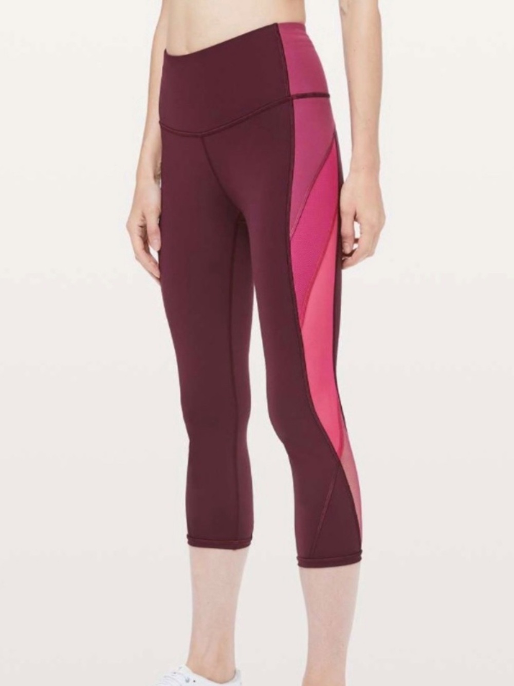 lululemon athletica Colour Me Ombre Crop - Burgundy with Pink Panels